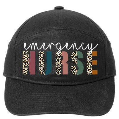 Leopard Emergency Nurse ER Trauma & Emergency Department 7-Panel Snapback Hat