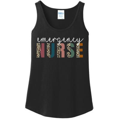 Leopard Emergency Nurse ER Trauma & Emergency Department Ladies Essential Tank