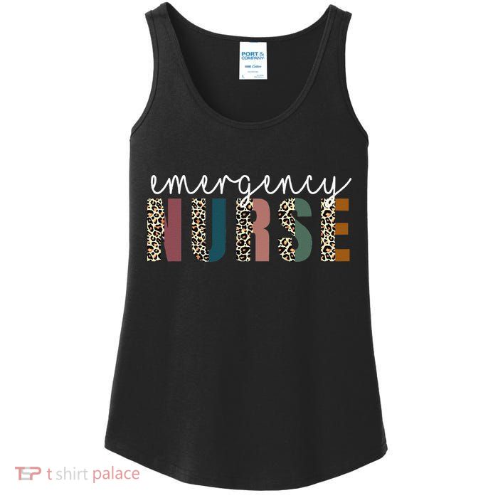 Leopard Emergency Nurse ER Trauma & Emergency Department Ladies Essential Tank