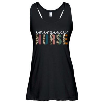 Leopard Emergency Nurse ER Trauma & Emergency Department Ladies Essential Flowy Tank