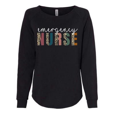 Leopard Emergency Nurse ER Trauma & Emergency Department Womens California Wash Sweatshirt