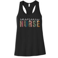 Leopard Emergency Nurse ER Trauma & Emergency Department Women's Racerback Tank