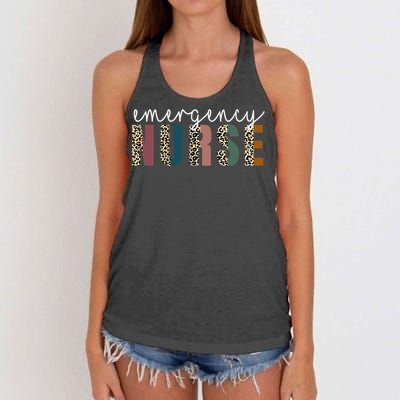 Leopard Emergency Nurse ER Trauma & Emergency Department Women's Knotted Racerback Tank