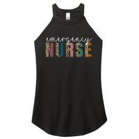 Leopard Emergency Nurse ER Trauma & Emergency Department Women's Perfect Tri Rocker Tank