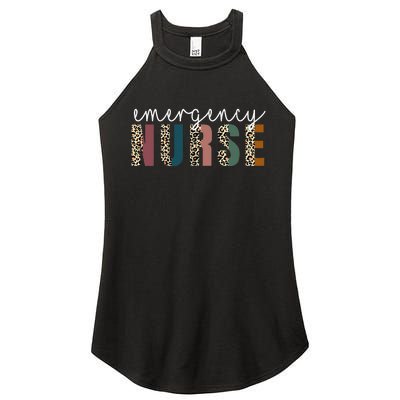 Leopard Emergency Nurse ER Trauma & Emergency Department Women's Perfect Tri Rocker Tank