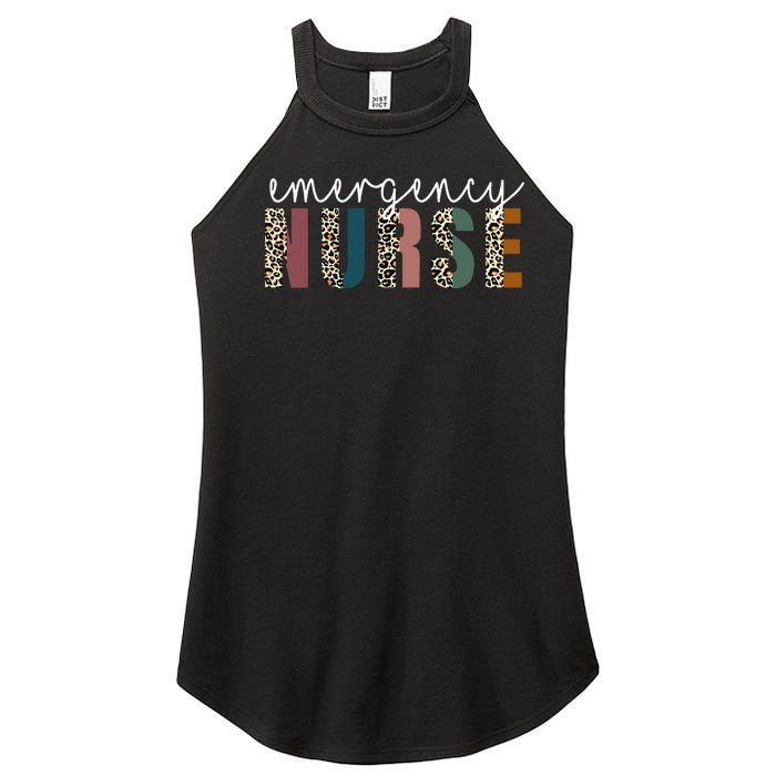 Leopard Emergency Nurse ER Trauma & Emergency Department Women's Perfect Tri Rocker Tank