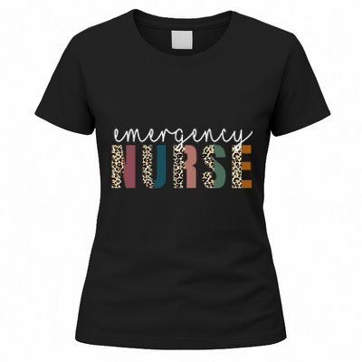 Leopard Emergency Nurse ER Trauma & Emergency Department Women's T-Shirt