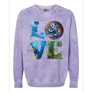 Love Earth Nature Lover Environtalist Love Earth Day Gift Colorblast Crewneck Sweatshirt