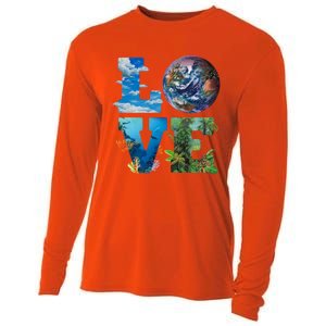 Love Earth Nature Lover Environtalist Love Earth Day Gift Cooling Performance Long Sleeve Crew