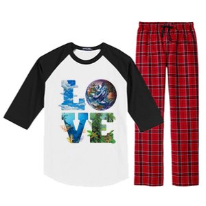 Love Earth Nature Lover Environtalist Love Earth Day Gift Raglan Sleeve Pajama Set