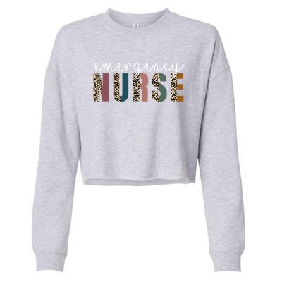 Leopard Emergency Nurse Er Trauma And Emergency Departt Gift Cropped Pullover Crew