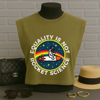 Lgbt Equality Not Rocket Science Pride Ally Garment-Dyed Women's Muscle Tee