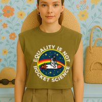 Lgbt Equality Not Rocket Science Pride Ally Garment-Dyed Women's Muscle Tee