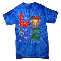 Love Er Nurse Life Funny Nurse Christmas Santa Reindeer Gift Tie-Dye T-Shirt