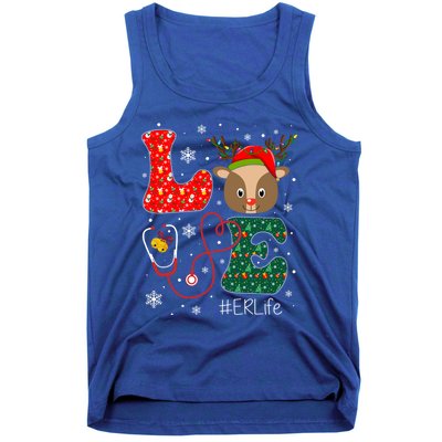 Love Er Nurse Life Funny Nurse Christmas Santa Reindeer Gift Tank Top