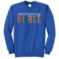 Leopard Emergency Nurse Er Trauma And Emergency Departt Funny Gift Tall Sweatshirt