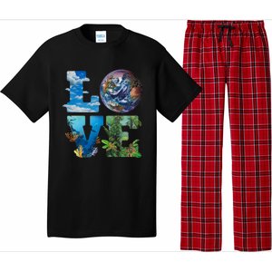 Love Earth Nature Lover Environtalist Love Earth Day Gift Pajama Set