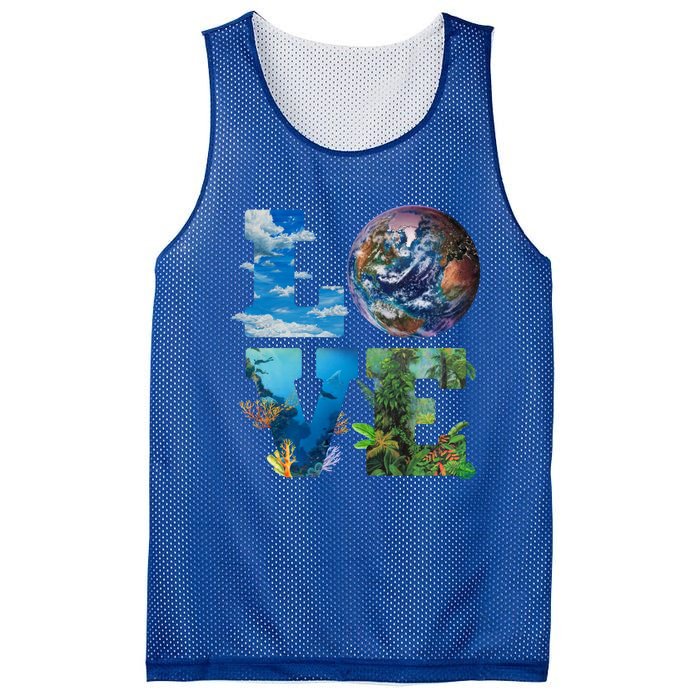 Love Earth Nature Lover Environtalist Love Earth Day Gift Mesh Reversible Basketball Jersey Tank