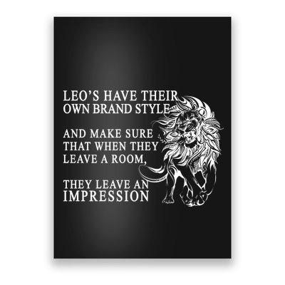 Leo Brand Of Style Zodiac Poster