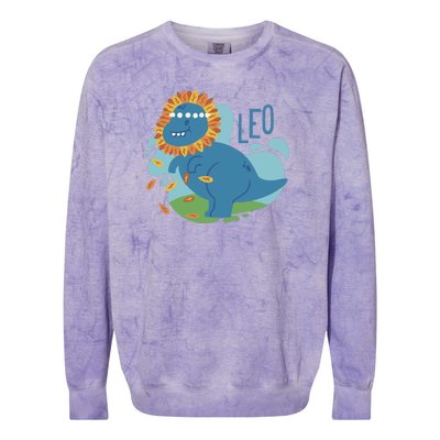 Leo Dinosaur Colorblast Crewneck Sweatshirt