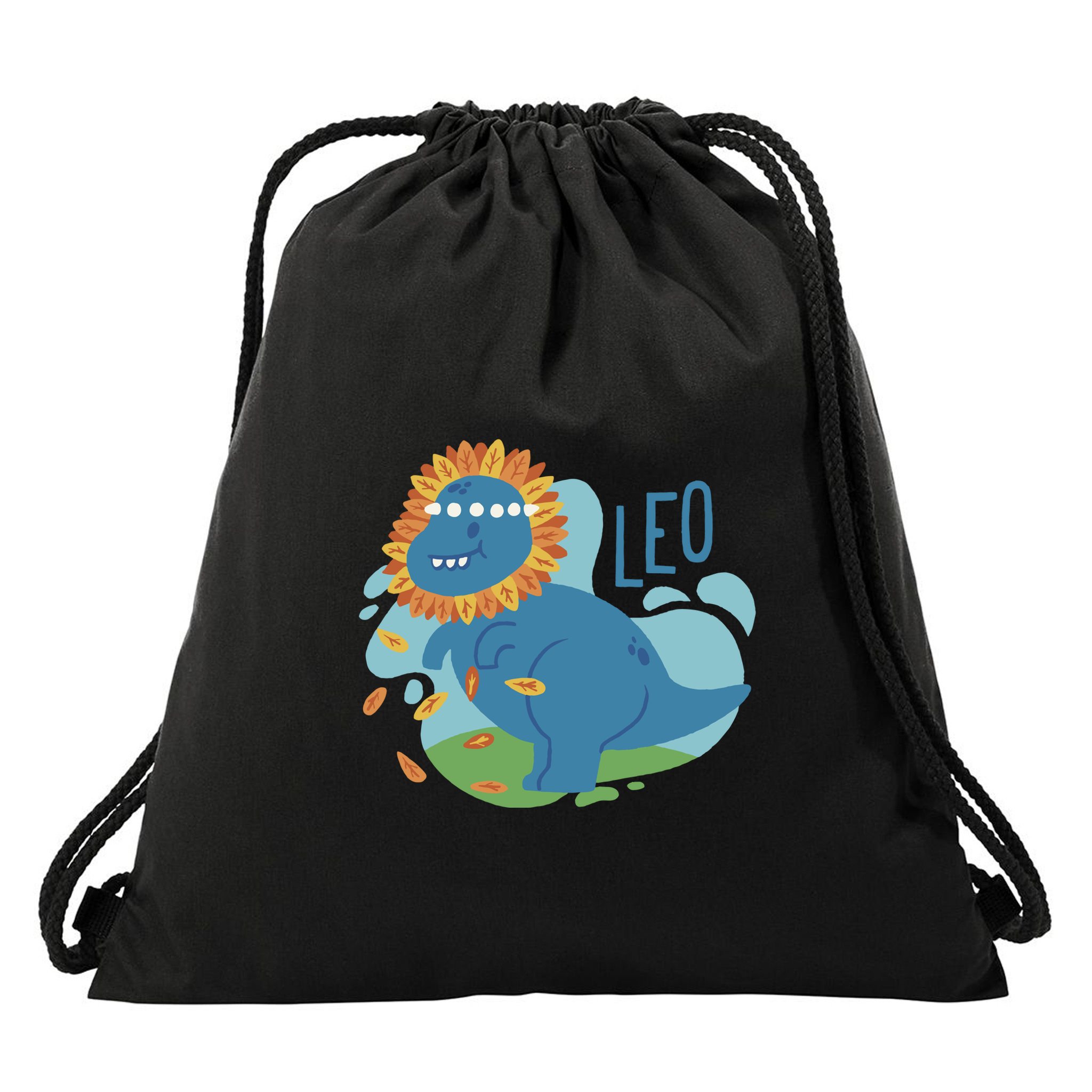 Leo Dinosaur Drawstring Bag