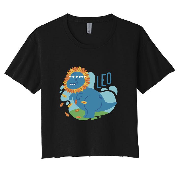 Leo Dinosaur Women's Crop Top Tee