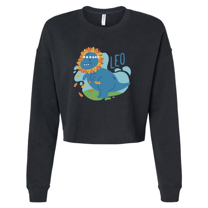 Leo Dinosaur Cropped Pullover Crew