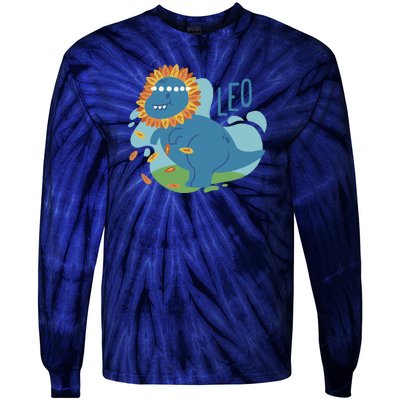 Leo Dinosaur Tie-Dye Long Sleeve Shirt