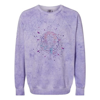 Leo Floral Zodiac Colorblast Crewneck Sweatshirt