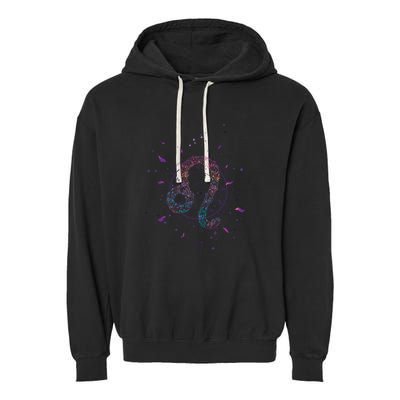 Leo Floral Zodiac Garment-Dyed Fleece Hoodie