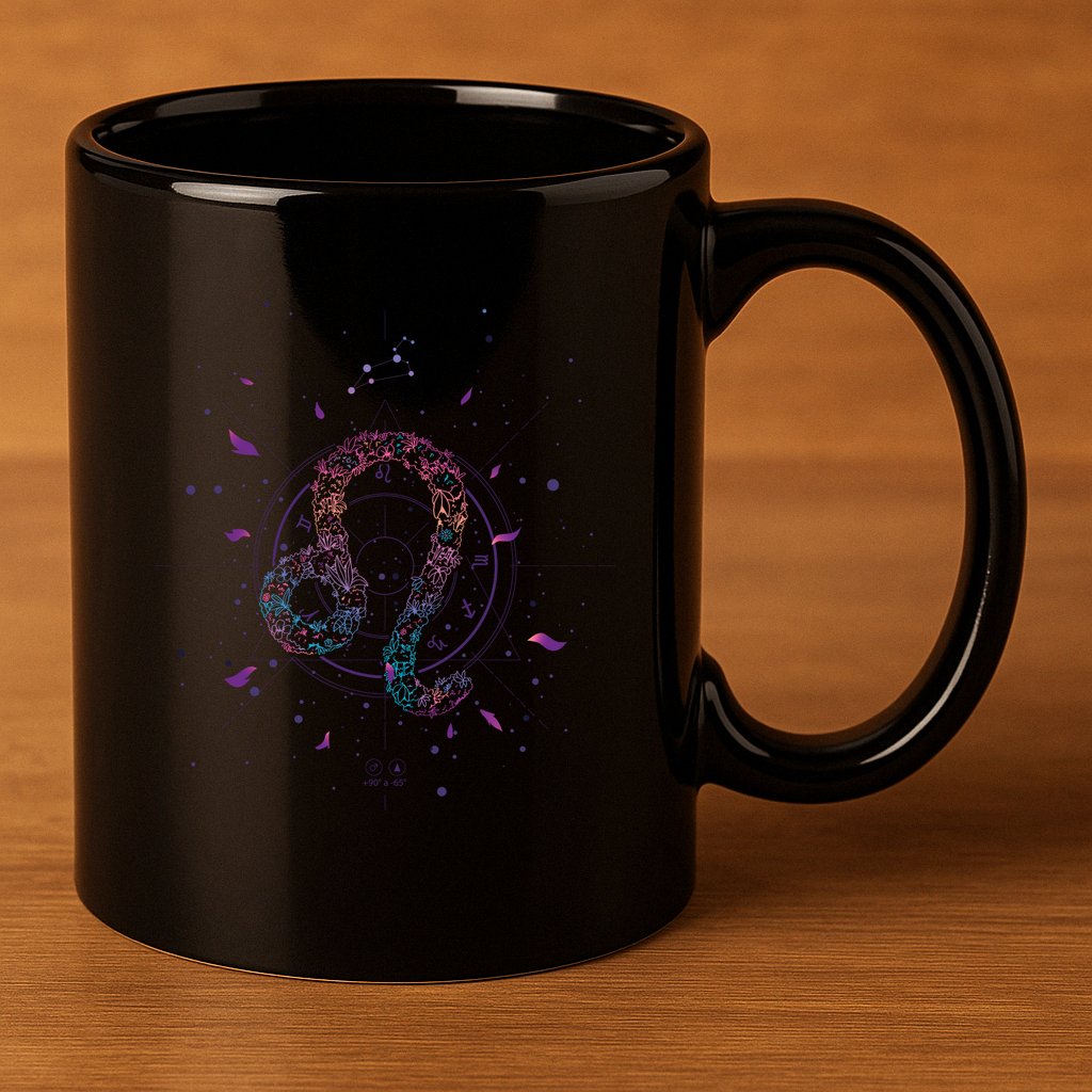 Leo Floral Zodiac 11oz C Handle Ceramic Mug