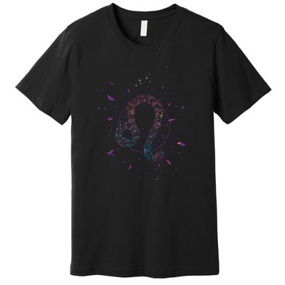 Leo Floral Zodiac Premium T-Shirt