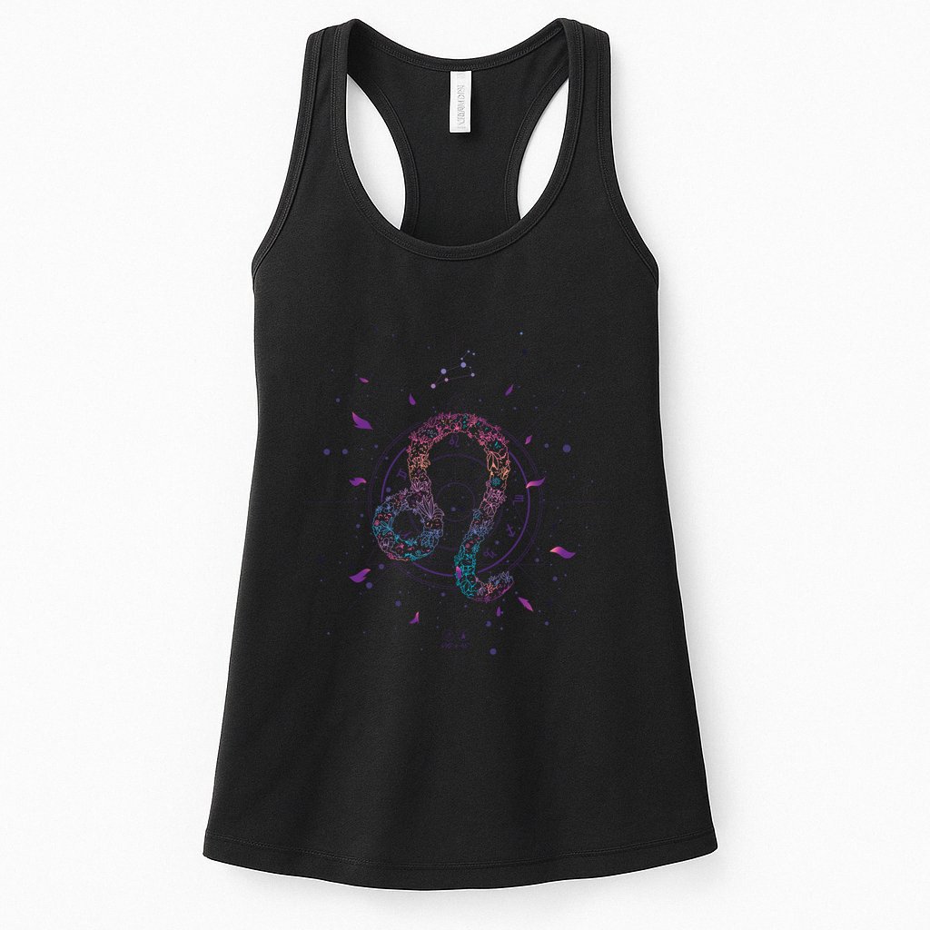 Leo Floral Zodiac Womens Tank Top