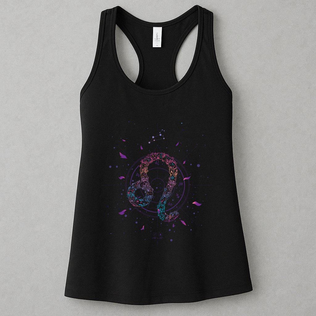 Leo Floral Zodiac Womens Tank Top