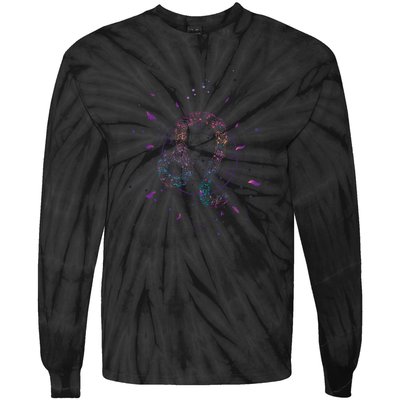 Leo Floral Zodiac Tie-Dye Long Sleeve Shirt