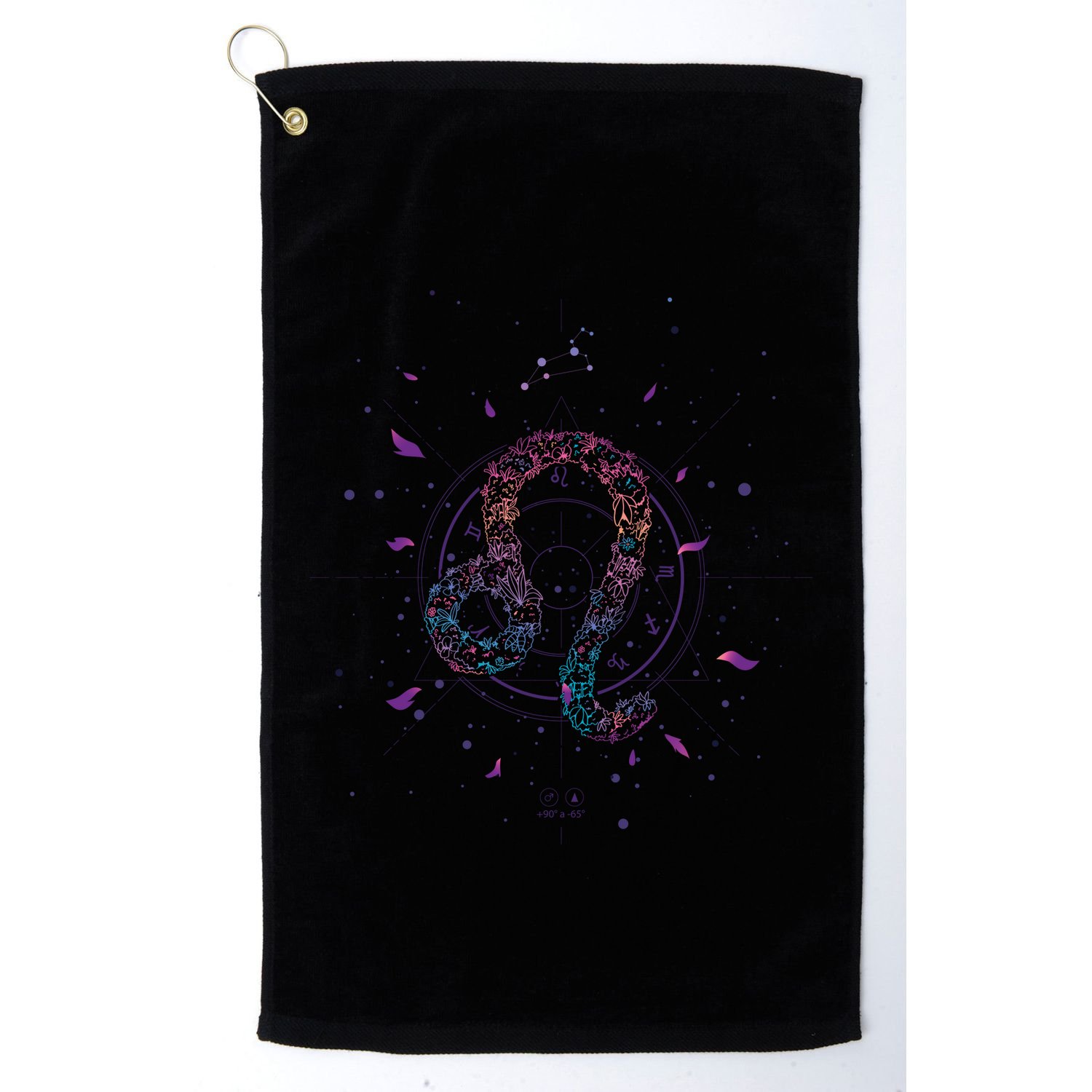 Leo Floral Zodiac Golf Towel
