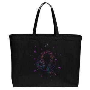 Leo Floral Zodiac Cotton Canvas Jumbo Tote