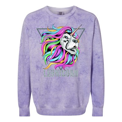 Leo Leonicorn Funny Unicorn Zodiac Sign Colorblast Crewneck Sweatshirt