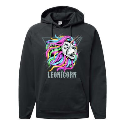 Leo Leonicorn Funny Unicorn Zodiac Sign Performance Fleece Hoodie