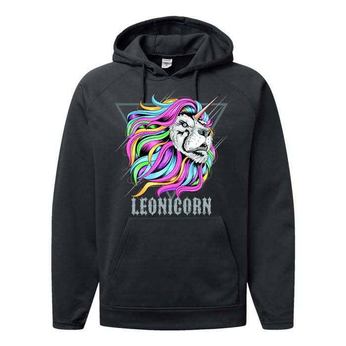 Leo Leonicorn Funny Unicorn Zodiac Sign Performance Fleece Hoodie