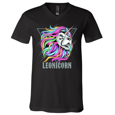 Leo Leonicorn Funny Unicorn Zodiac Sign V-Neck T-Shirt