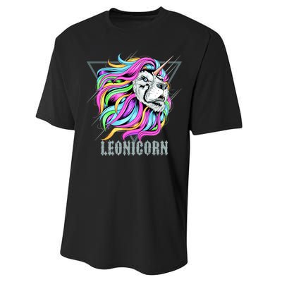 Leo Leonicorn Funny Unicorn Zodiac Sign Performance Sprint T-Shirt