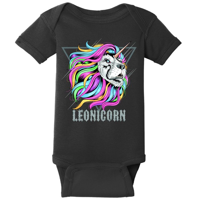 Leo Leonicorn Funny Unicorn Zodiac Sign Baby Bodysuit