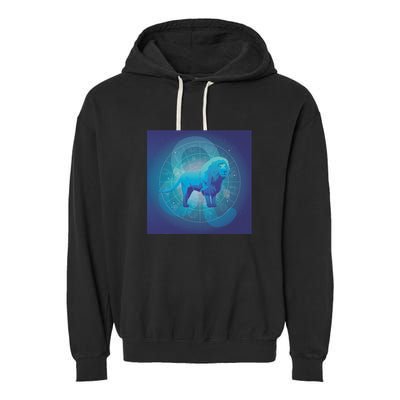 Leo Lion Zodiac Sign Garment-Dyed Fleece Hoodie