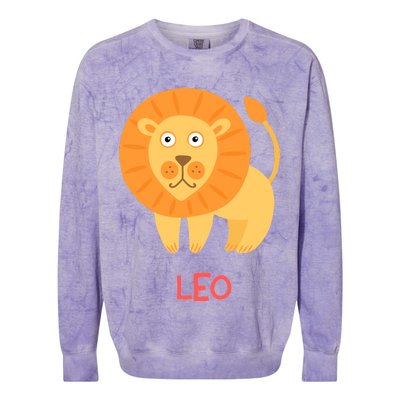 Leo Lion Zodiac sign Cute Colorblast Crewneck Sweatshirt