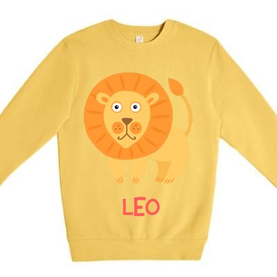 Leo Lion Zodiac sign Cute Premium Crewneck Sweatshirt