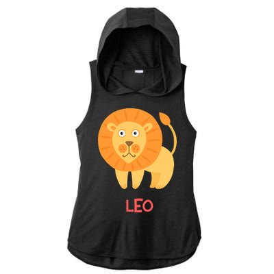 Leo Lion Zodiac sign Cute Ladies PosiCharge Tri-Blend Wicking Draft Hoodie Tank