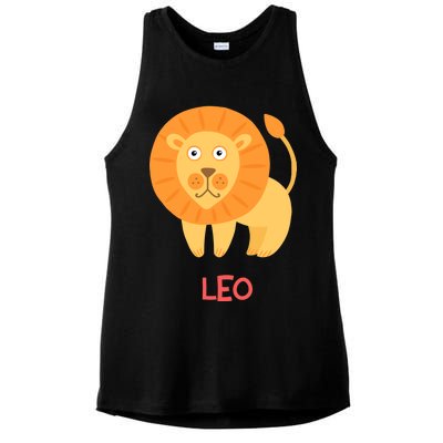 Leo Lion Zodiac sign Cute Ladies PosiCharge Tri-Blend Wicking Tank