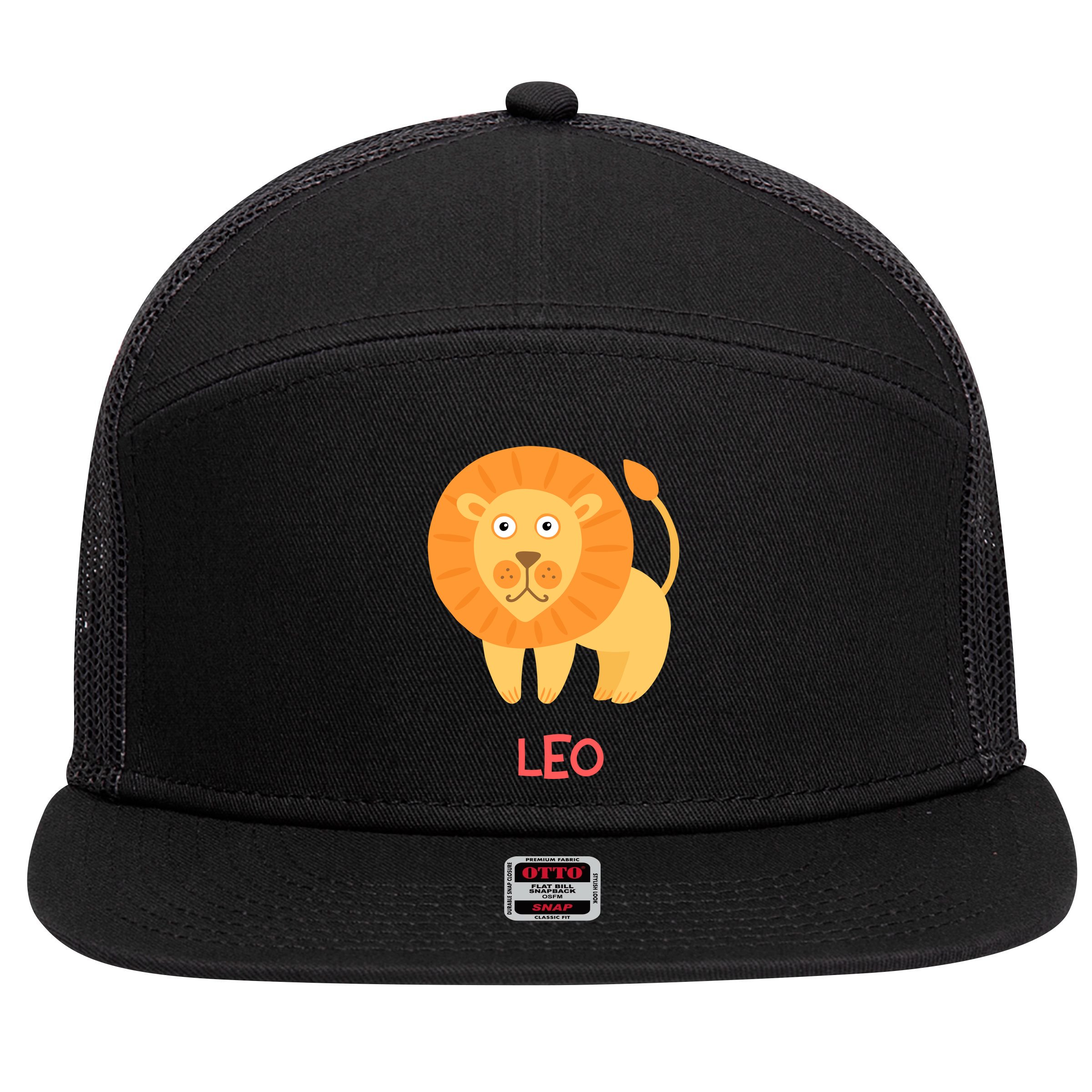 Leo Lion Zodiac sign Cute 7 Panel Mesh Trucker Snapback Hat