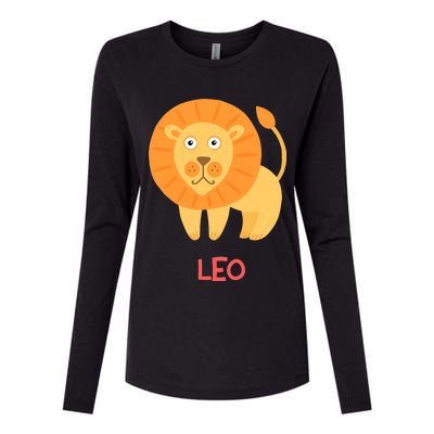 Leo Lion Zodiac sign Cute Womens Cotton Relaxed Long Sleeve T-Shirt